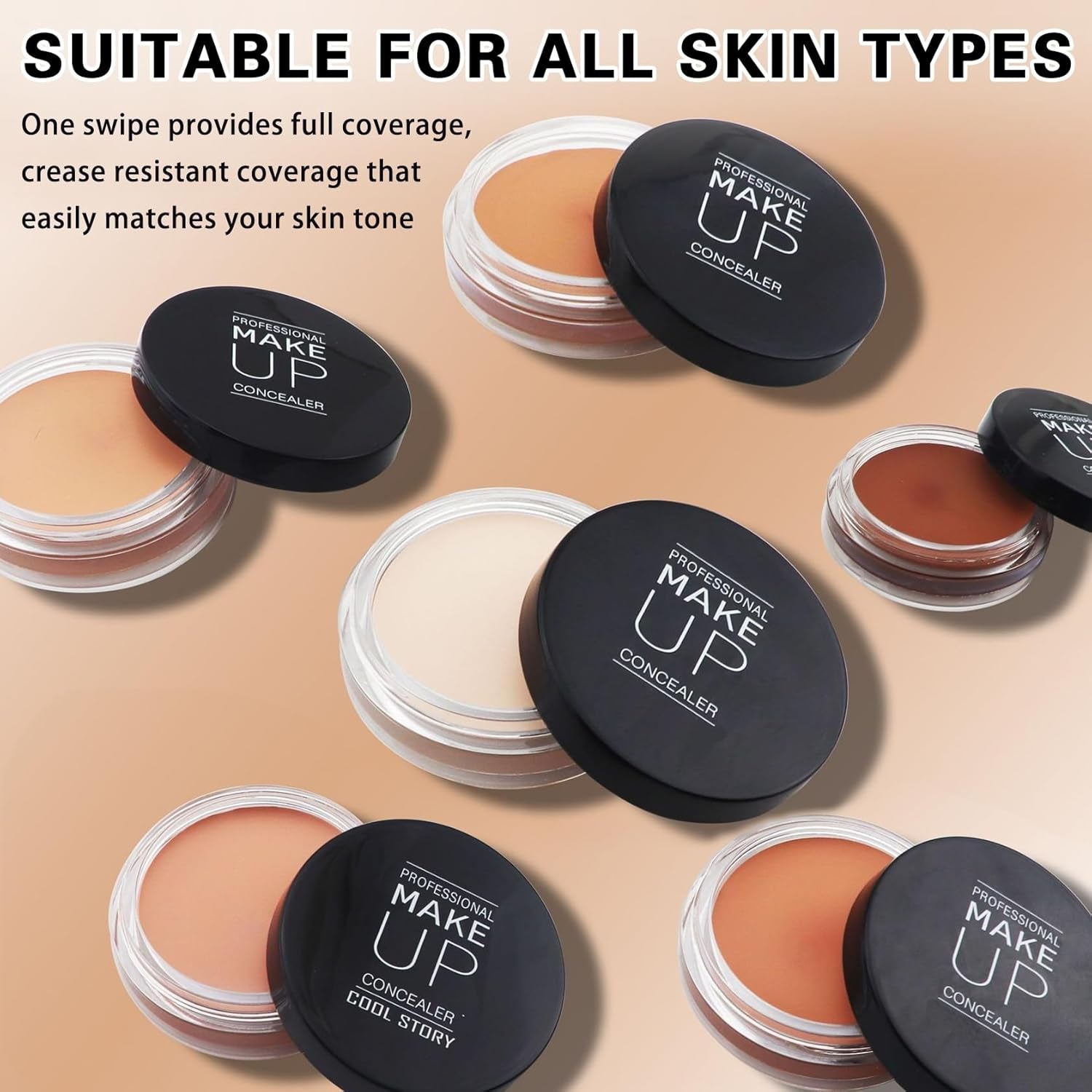 Under Eye Concealer for Dark Circles with Primer,Pot Concealer Full Coverage Tattoo Cover up Makeup,Nourishing and Moisturizing,Cruelty-Free（04 Light）