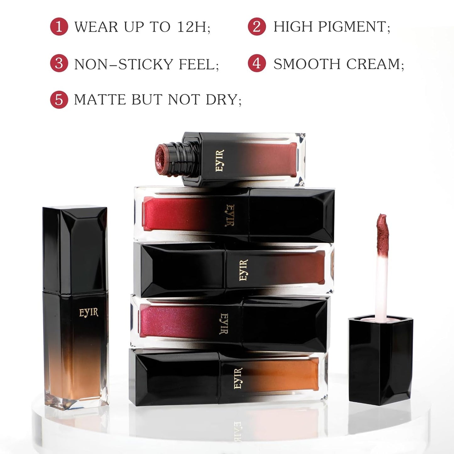 Glitter Lip Gloss - Shimmer Lip Gloss Matte, Long Lasting Lip Gloss, Diamond Liquid Lip Gloss for Women(5Ml, 01 Pink Rose)