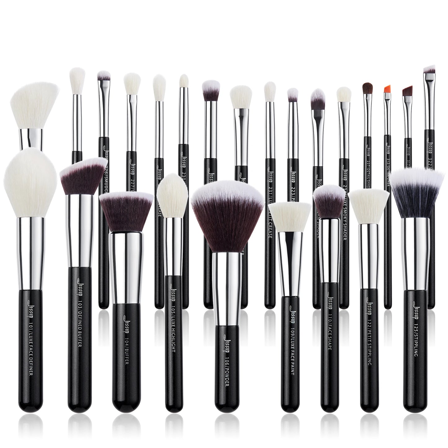 Professional 25-Piece Makeup Brush Set - Goat Hair & Synthetic Blending Brushes for Flawless Foundation, Contouring, and Eyeshadow Application