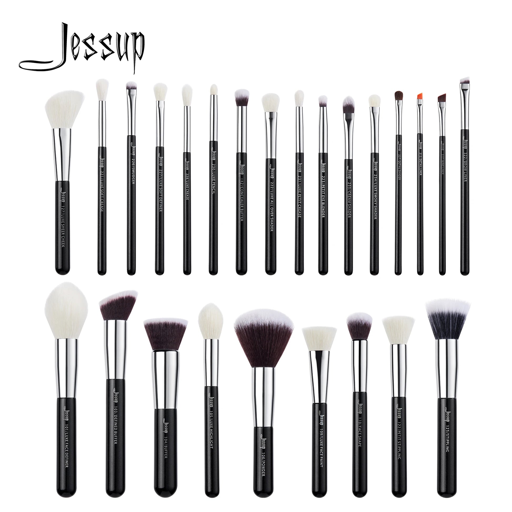 Professional 25-Piece Makeup Brush Set - Goat Hair & Synthetic Blending Brushes for Flawless Foundation, Contouring, and Eyeshadow Application