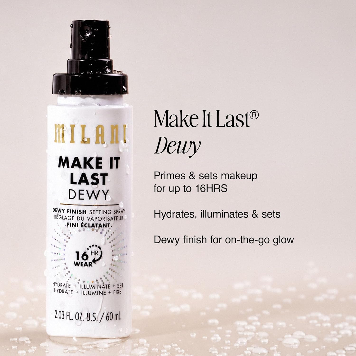 Achieve Radiant Skin with Milani Make It Last Dewy Setting Spray + Primer - Hydrating Glow for All-Day Makeup