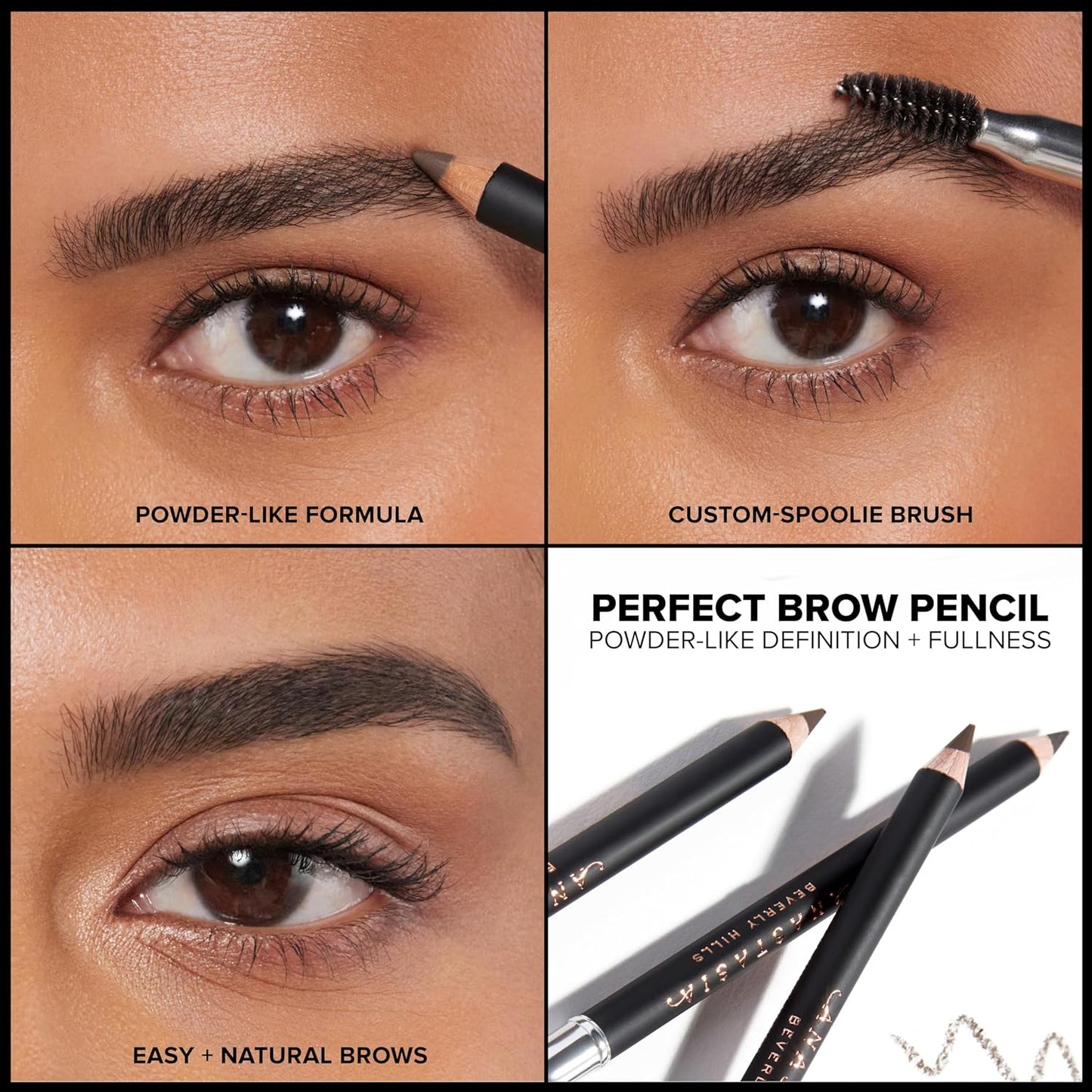 Perfect Brow Pencil - Dual-Ended Eyebrow Pencil with Spoolie Brush, Full-Pigment Powder-Like Formula for Natural-Looking Defined Brows