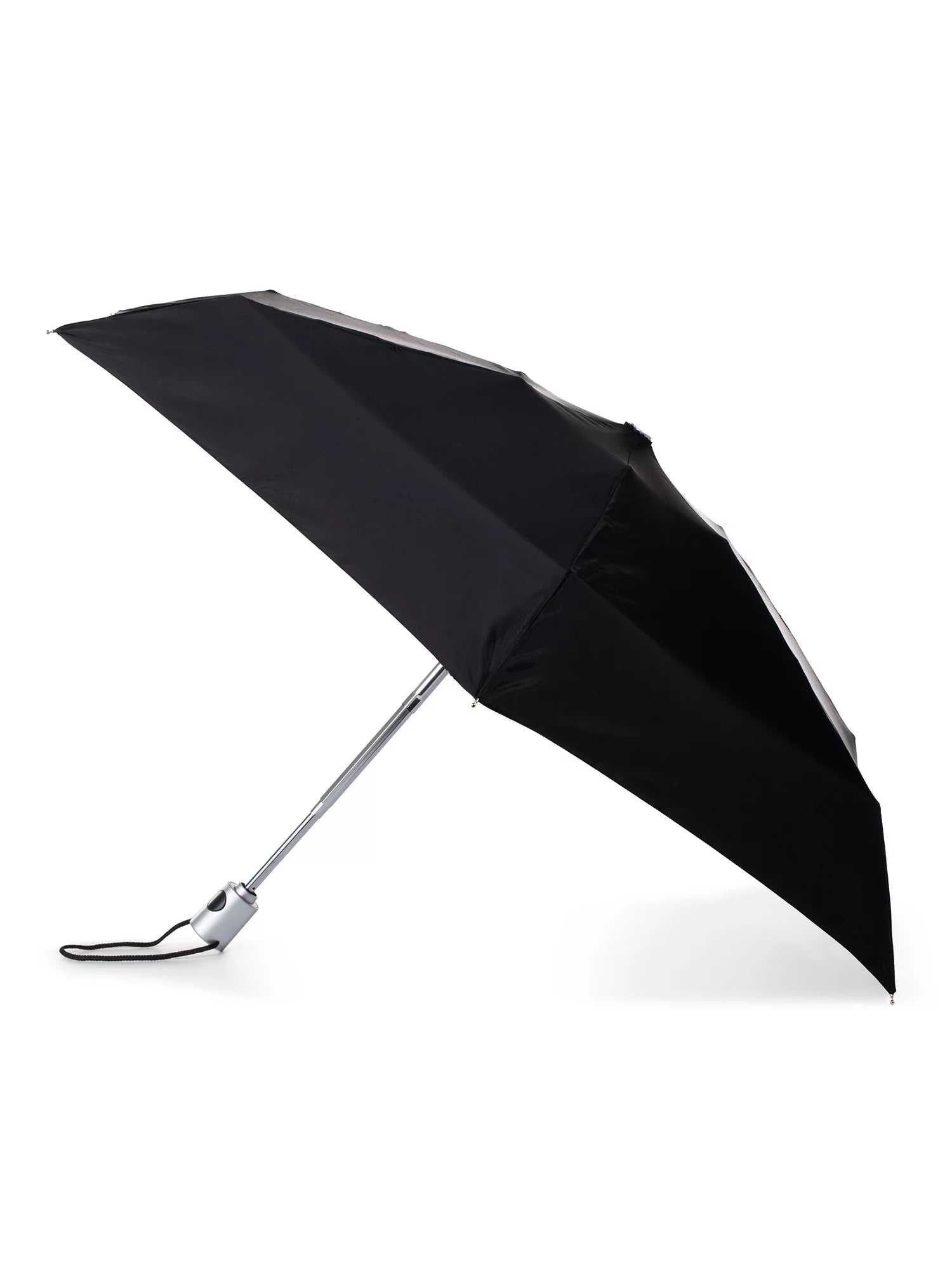 Recycled Canopy One-Touch Auto Open Ultra Compact Mini Travel Umbrella with Carrying Case Black