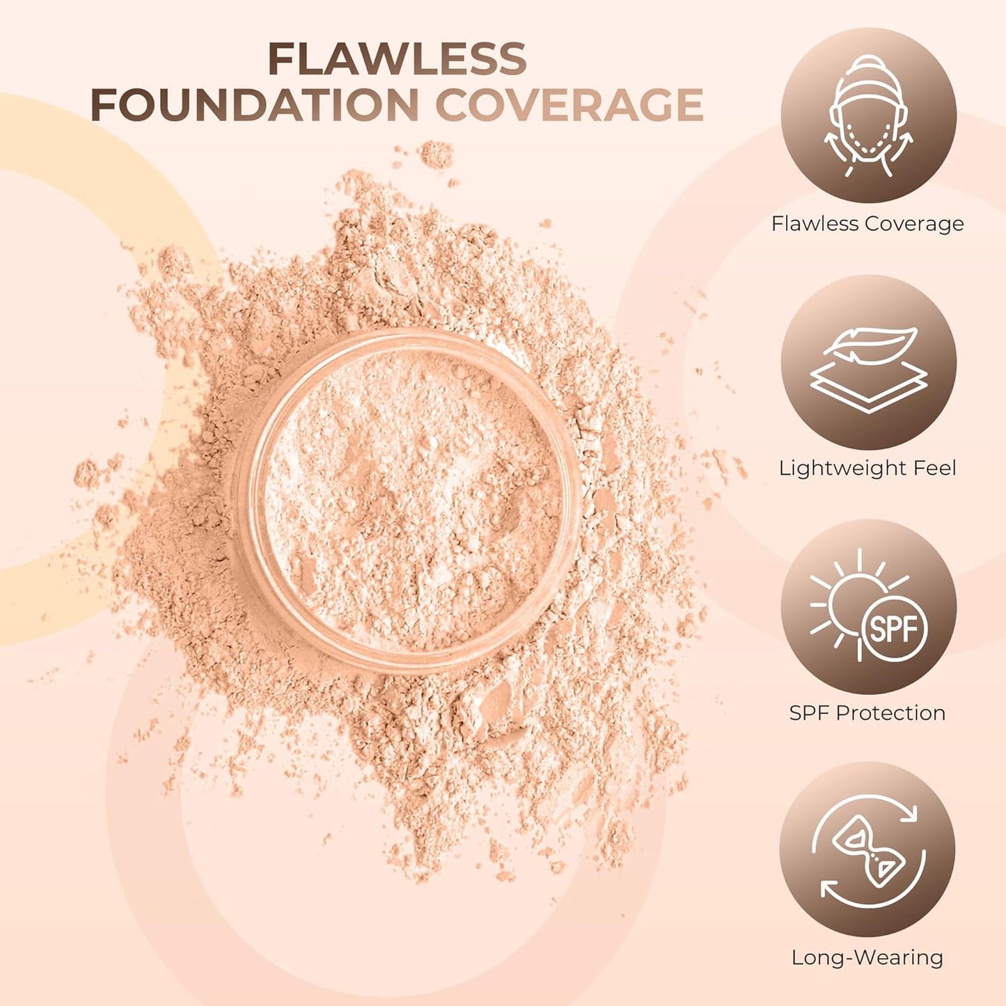 Get Flawless Skin with Our 5-Piece Pink Bisque Mineral Makeup Set - Includes Face Brush for Perfect Application!