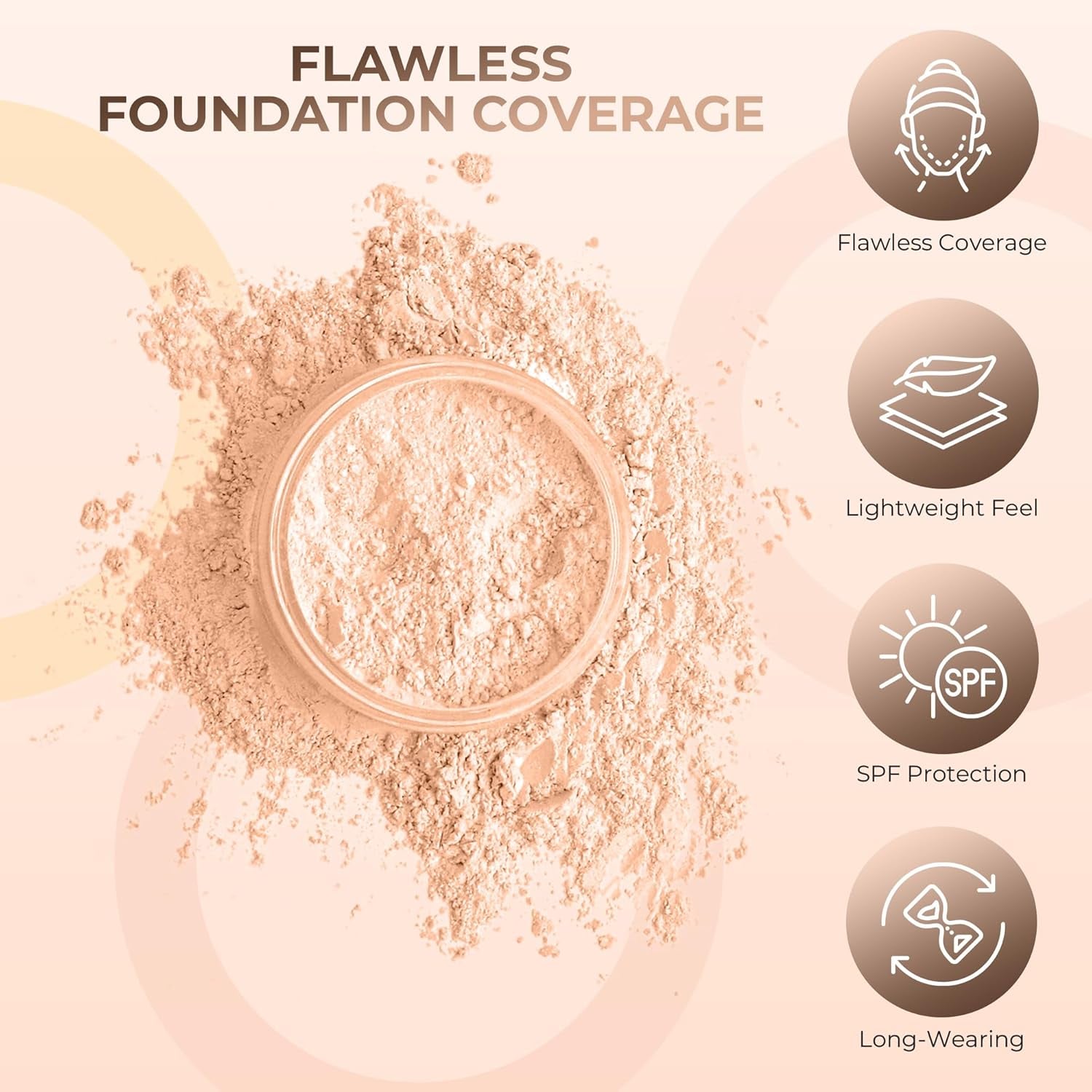 Get Flawless Skin with Our 5-Piece Pink Bisque Mineral Makeup Set - Includes Face Brush for Perfect Application!