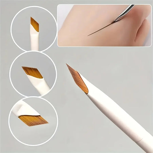 Achieve Flawless Eye Looks with Our 2Pcs Precision Angle Eyeliner Pencil and Eyebrow Brush Set - Ideal for Beginners!