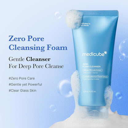 Revitalize Your Skin with Medicube Zero Foam Cleanser | Gentle Daily Cleanser for Sensitive Skin | Control Sebum, Hydrate, and Minimize Pores | 4.23 Oz Korean Skincare Essential