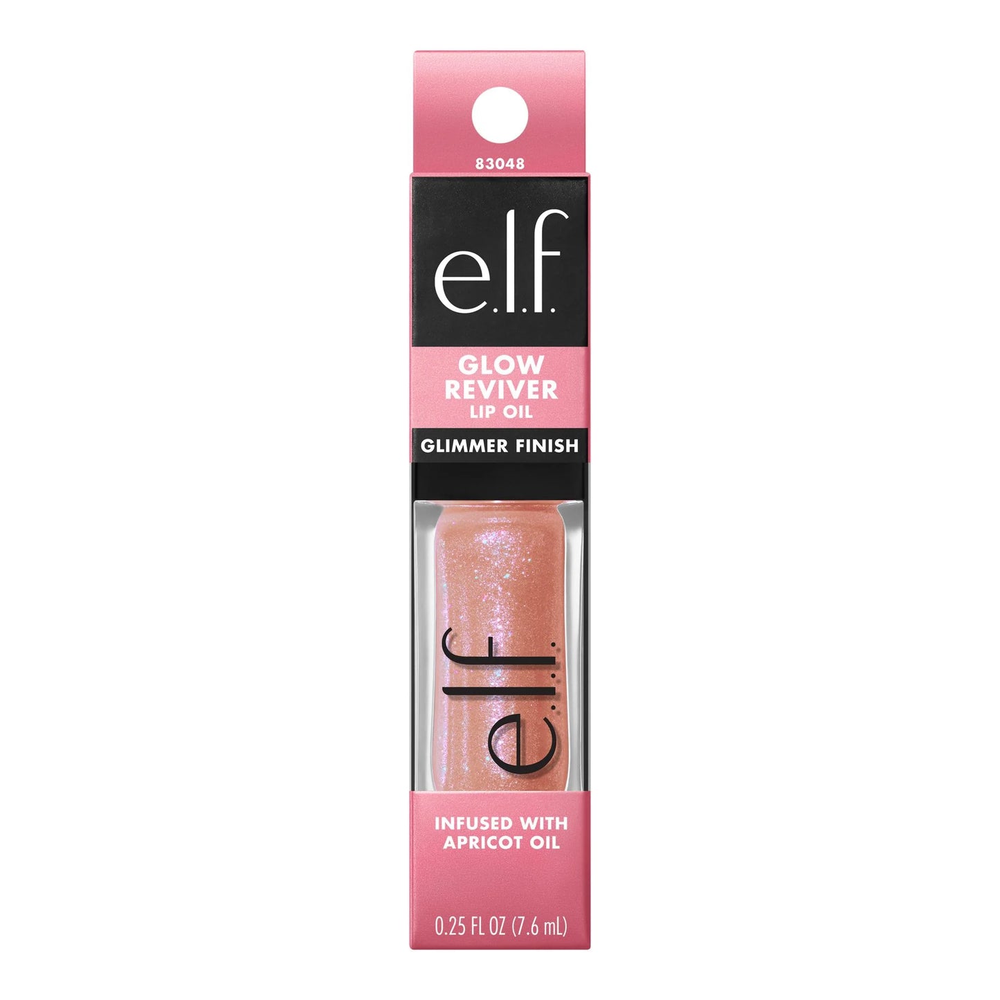 E.L.F. Glow Reviver Lip Oil Glimmer in Candy Coded - Hydrating Minty Shine for Luscious Lips - 0.25 Fl Oz