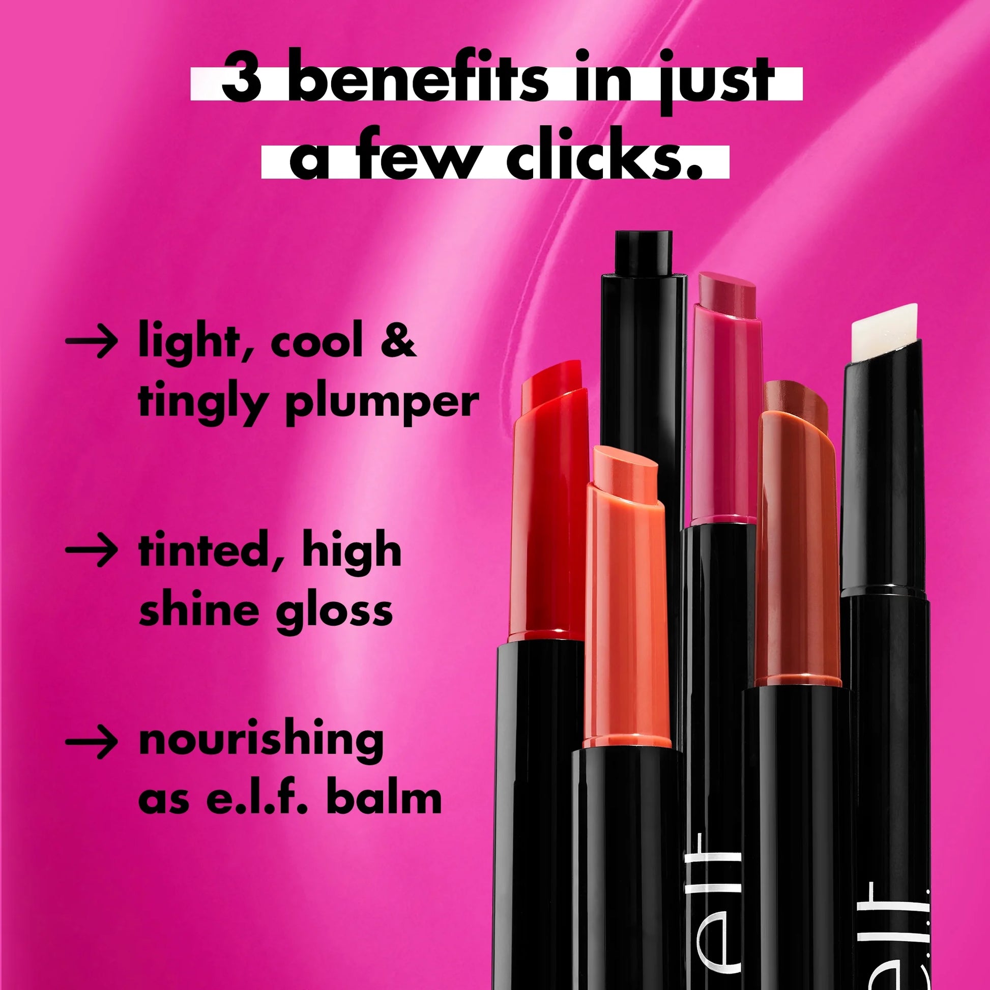 E.L.F. Pout Clout Lip Plumping Pen - Clear Shine for Luscious Lips, 0.07 Oz