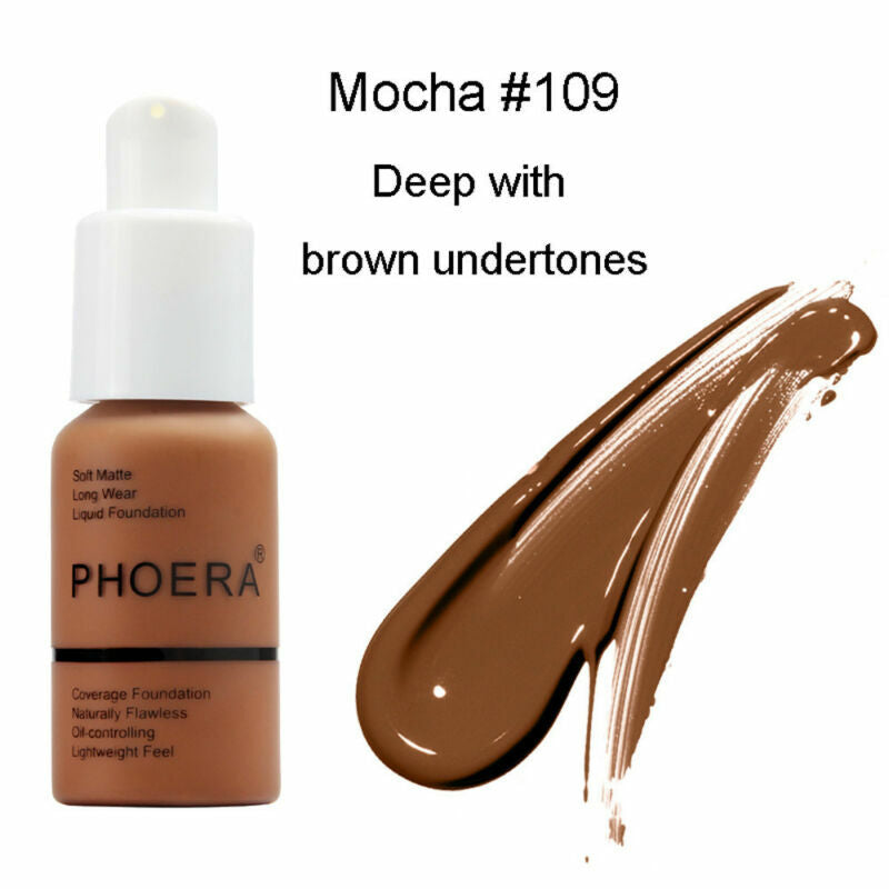 Experience Flawless Skin with PHOERA Full Coverage Foundation - Brighten and Long-Lasting Finish in Your Perfect Shade