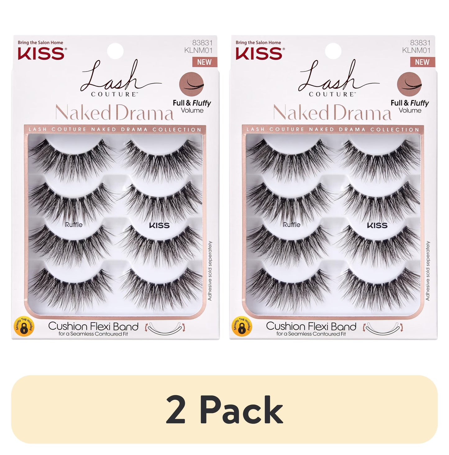 Lash Couture Naked Drama False Eyelashes Multipack - Style 'Ruffle', 4 Pairs (2 Pack)